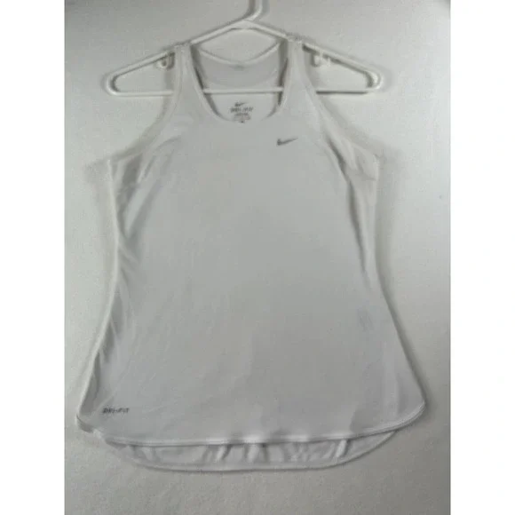 Nike Dri Fit Womens Activewear Tank Top Racerback Round Neck White Size Small - Picture 1 of 8